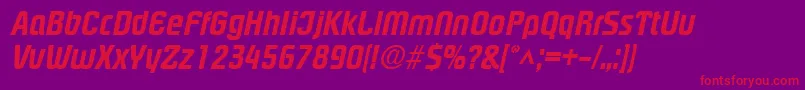 PloverextraboldItalic Font – Red Fonts on Purple Background