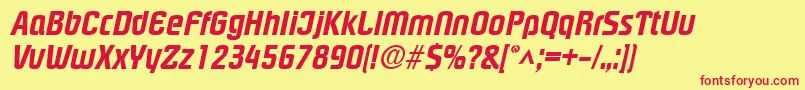 PloverextraboldItalic Font – Red Fonts on Yellow Background