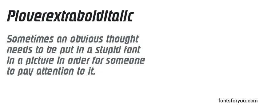 PloverextraboldItalic Font