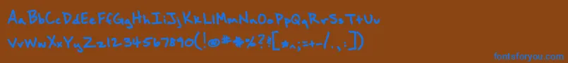Brownbaglunch Font – Blue Fonts on Brown Background