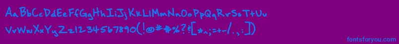 Brownbaglunch Font – Blue Fonts on Purple Background