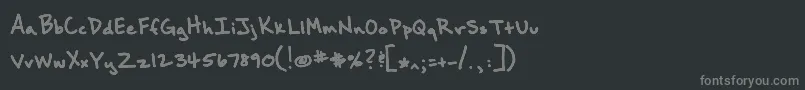 フォントBrownbaglunch – 黒い背景に灰色の文字