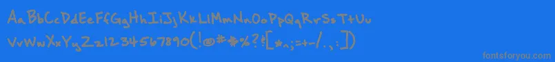 Brownbaglunch-Schriftart – Graue Schriften auf blauem Hintergrund