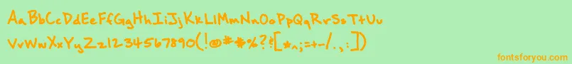 Brownbaglunch Font – Orange Fonts on Green Background