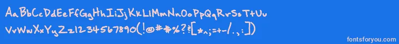 Brownbaglunch Font – Pink Fonts on Blue Background