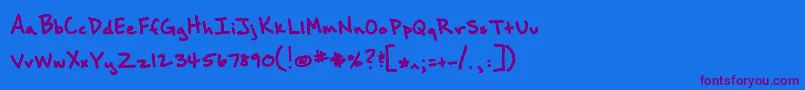Brownbaglunch Font – Purple Fonts on Blue Background