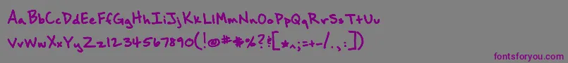 Шрифт Brownbaglunch – фиолетовые шрифты на сером фоне