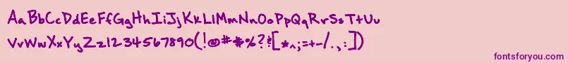 Brownbaglunch Font – Purple Fonts on Pink Background