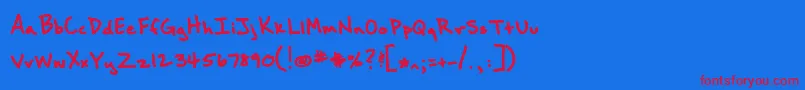 Brownbaglunch Font – Red Fonts on Blue Background