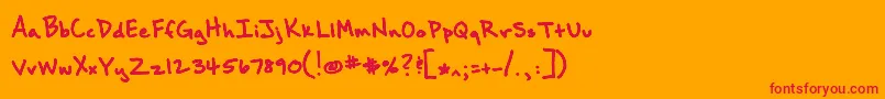 Brownbaglunch-Schriftart – Rote Schriften auf orangefarbenem Hintergrund