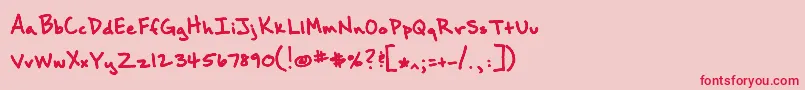 Brownbaglunch Font – Red Fonts on Pink Background