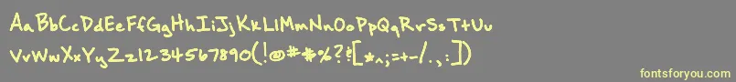 Brownbaglunch Font – Yellow Fonts on Gray Background