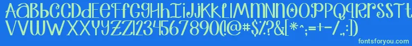 Jandatrulymadlydeeply Font – Green Fonts on Blue Background