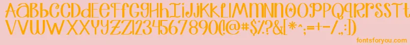 Jandatrulymadlydeeply Font – Orange Fonts on Pink Background