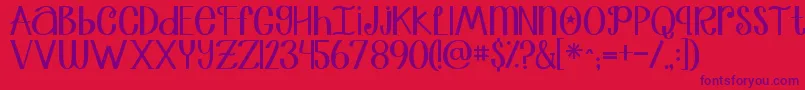 Jandatrulymadlydeeply Font – Purple Fonts on Red Background