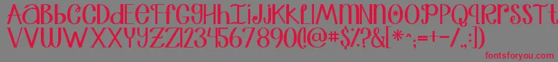 Jandatrulymadlydeeply Font – Red Fonts on Gray Background