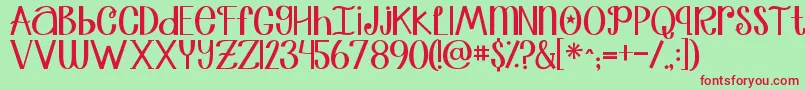 Jandatrulymadlydeeply Font – Red Fonts on Green Background