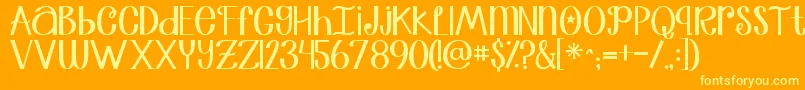 Jandatrulymadlydeeply Font – Yellow Fonts on Orange Background