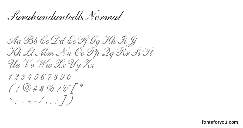 Schriftart SarahandantedbNormal – Alphabet, Zahlen, spezielle Symbole