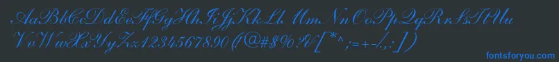 フォントSarahandantedbNormal – 黒い背景に青い文字