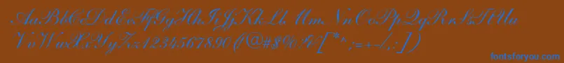 SarahandantedbNormal Font – Blue Fonts on Brown Background