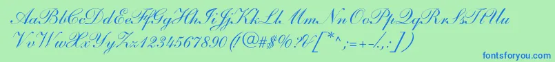 SarahandantedbNormal Font – Blue Fonts on Green Background