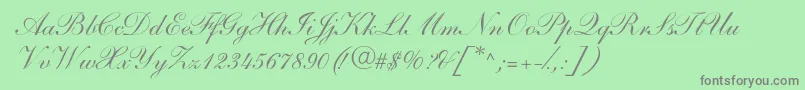 SarahandantedbNormal-Schriftart – Graue Schriften auf grünem Hintergrund
