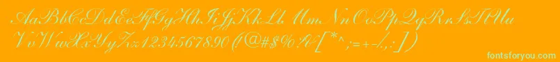 SarahandantedbNormal Font – Green Fonts on Orange Background