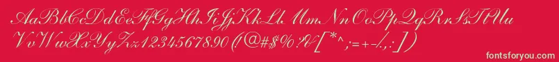 SarahandantedbNormal Font – Green Fonts on Red Background