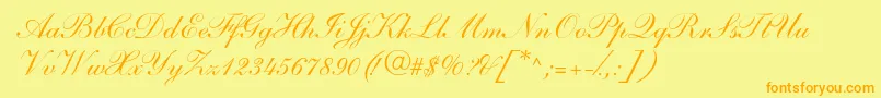 SarahandantedbNormal Font – Orange Fonts on Yellow Background