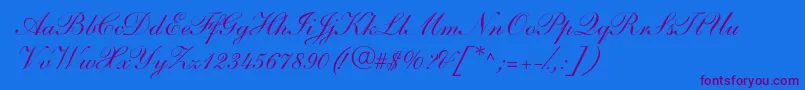 SarahandantedbNormal Font – Purple Fonts on Blue Background