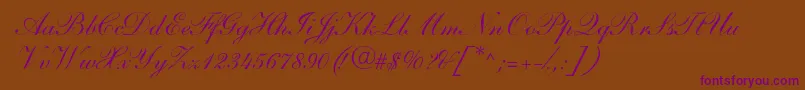 SarahandantedbNormal Font – Purple Fonts on Brown Background