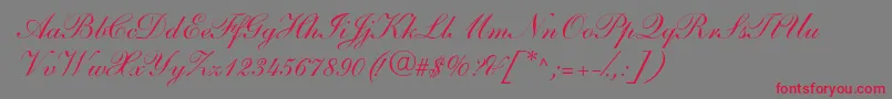 SarahandantedbNormal Font – Red Fonts on Gray Background