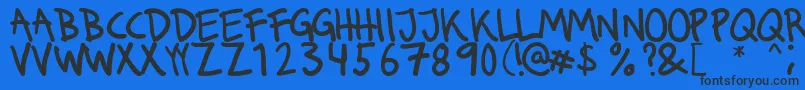 Runkmuskel Font – Black Fonts on Blue Background
