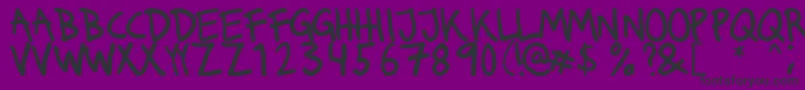 Runkmuskel-Schriftart – Schwarze Schriften auf violettem Hintergrund