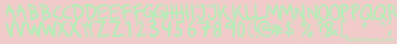 Шрифт Runkmuskel – зелёные шрифты на розовом фоне