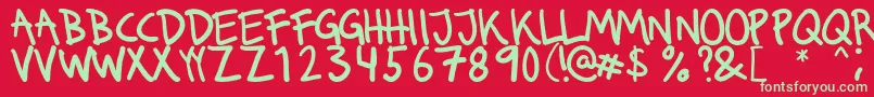 Runkmuskel Font – Green Fonts on Red Background