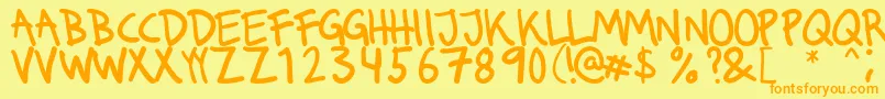 Runkmuskel Font – Orange Fonts on Yellow Background