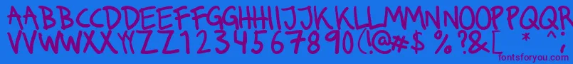 Runkmuskel Font – Purple Fonts on Blue Background