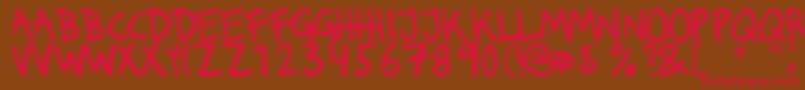 Runkmuskel Font – Red Fonts on Brown Background