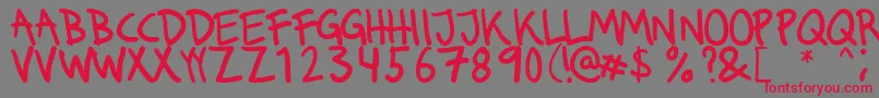 Runkmuskel Font – Red Fonts on Gray Background