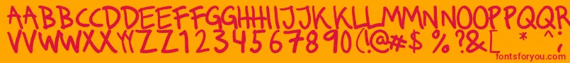 Runkmuskel Font – Red Fonts on Orange Background