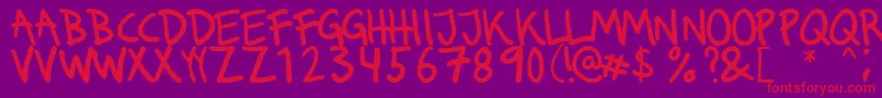 Runkmuskel Font – Red Fonts on Purple Background