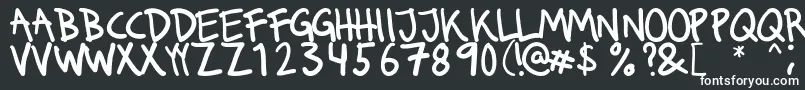 Runkmuskel-fontti – valkoiset fontit mustalla taustalla