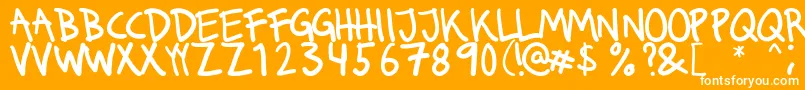 Runkmuskel Font – White Fonts on Orange Background