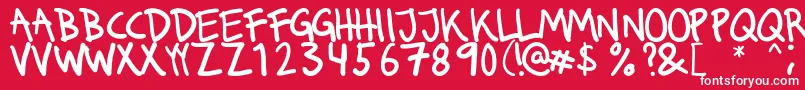 Runkmuskel Font – White Fonts on Red Background