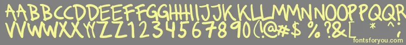 Runkmuskel Font – Yellow Fonts on Gray Background