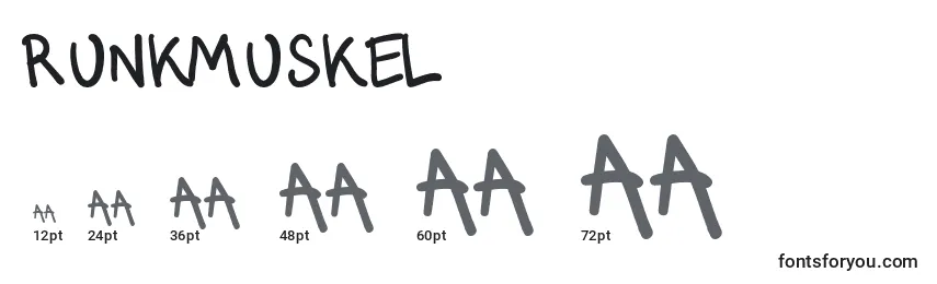 Größen der Schriftart Runkmuskel