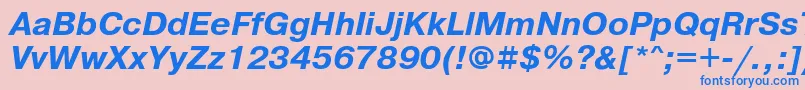 PragmaticafttBolditalic-Schriftart – Blaue Schriften auf rosa Hintergrund