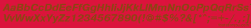 フォントPragmaticafttBolditalic – 赤い背景に茶色の文字